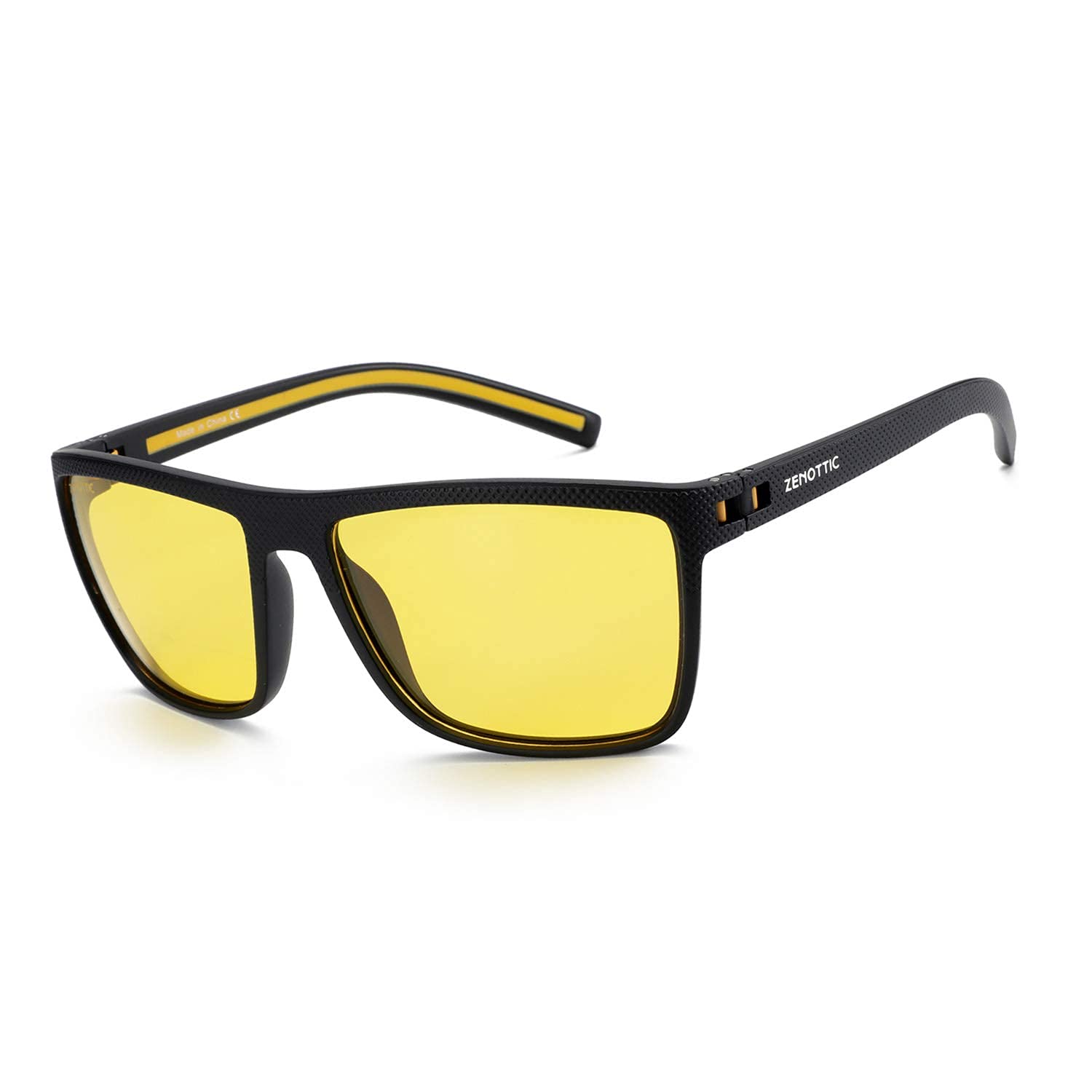 Craques men's polarized sunglasses with black frames and yellow lenses for UV protection