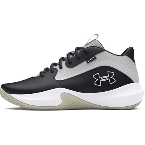 Under Armour Lockdown 7 Sneakers - Lightweight Basketball Shoes - 13.5 Women/12 Men / (002) Black/Silt/Distant Gray
