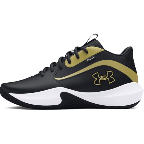Under Armour Lockdown 7 Sneakers - Lightweight Basketball Shoes - 11.5 Women/10 Men / (001) Black/Black/Metallic Gold