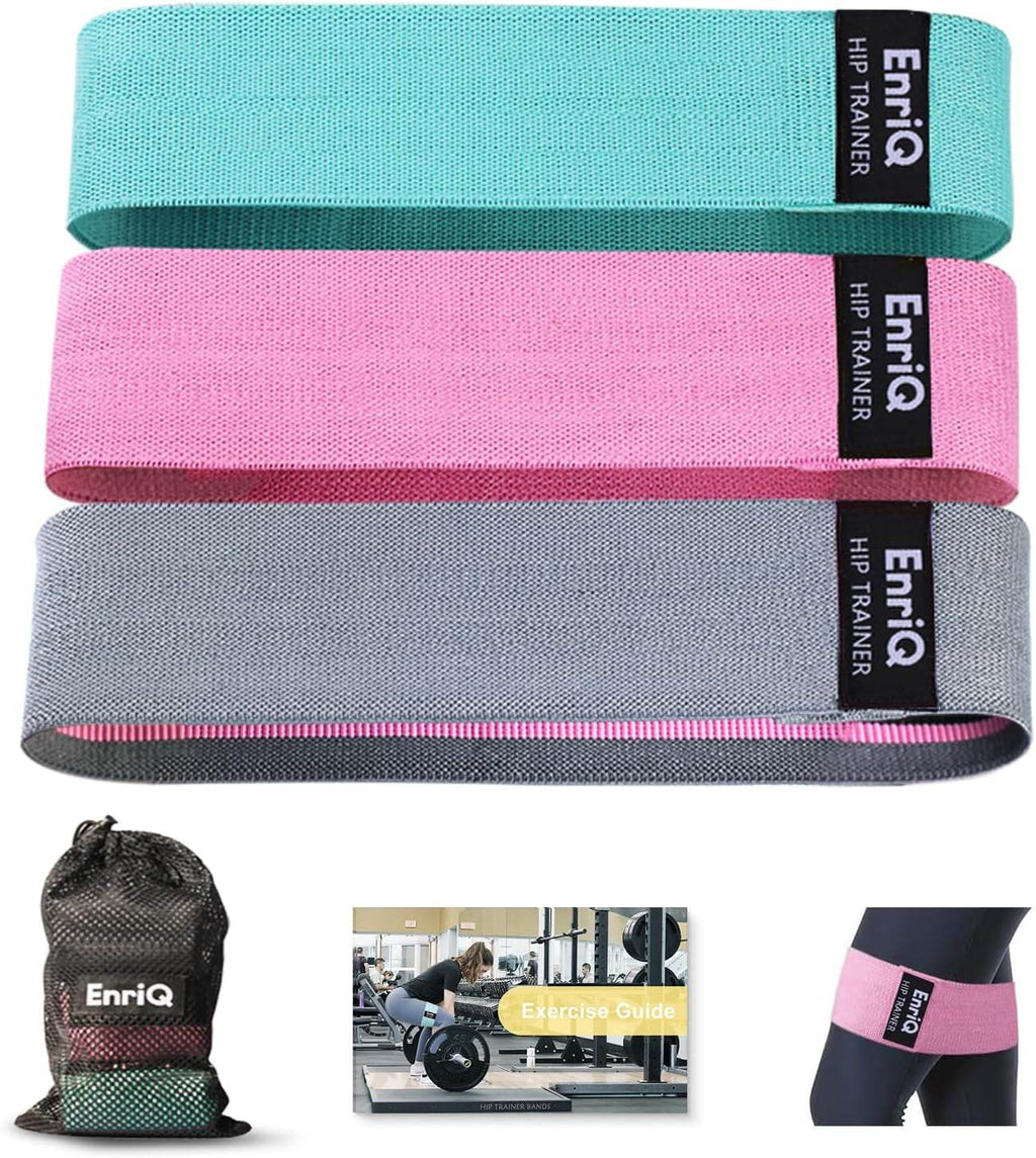 Booty Bands Fabric Resistance Bands for Legs and Butt - Non Slip Cloth Hip Bands Elastic Workout Bands - Activate Glutes and Thighs - Made of Premium Elastic Fabric - craques