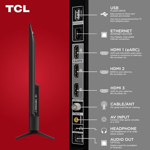 TCL 55-Inch Class S4 4K LED Smart TV with Fire TV (55S450F-CA), Dolby Vision HDR, Dolby Atmos, Alexa Built-in, Apple Airplay Compatibility, Streaming UHD Television, Black - craques