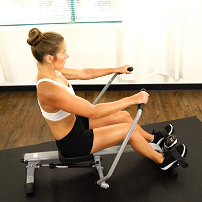 Sunny Health & Fitness Smart Compact Full Motion Rowing Machine, Full-Body Workout