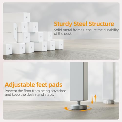 BEXEVUE Computer Desk with Power Outlets - craques