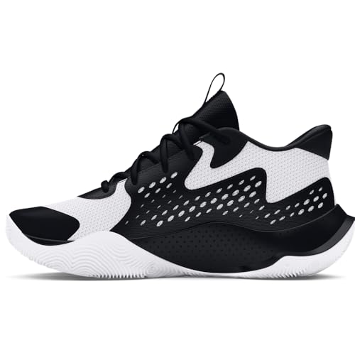 Under Armour Jet 23 Basketball Shoes - Lightweight Durable - 9.5 Women/8 Men / (107) White/Black/Metallic Gold