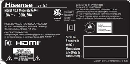 Hisense 32A4KV - 32" Smart Full Array HD VIDAA TV with DTS TruSurround (Canada Model) 2023