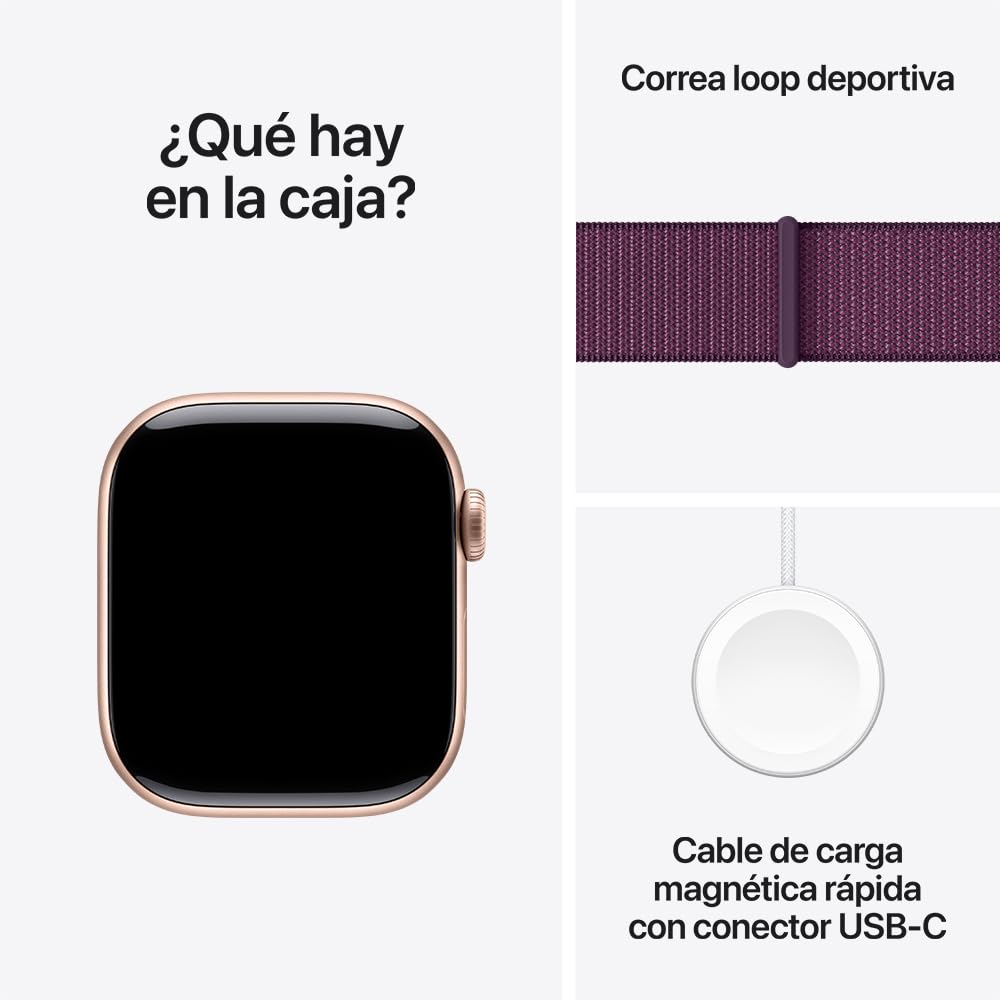 Apple Watch Series 10 [GPS 42mm] Smartwatch with Rose Gold Aluminium Case with Light Blush Sport Band. Fitness Tracker, ECG App, Always-On Retina Display, Water-Resistant - craques