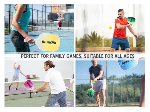 Graphite Pickleball Paddles 4 Pack - Premium Rackets Fiber Face