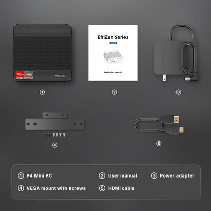 BOSGAME P4 Gaming Mini PC Ryzen 7 5700U 32GB RAM 1TB NVMe M.2 2280 SSD Windows 11 Pro Mini Computers