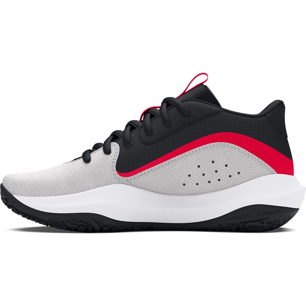 Under Armour Lockdown 7 Sneakers - Lightweight Basketball Shoes - 13 Women/11.5 Men / (100) Distant Gray/Castlerock/Red