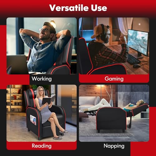 GYMAX Massage Gaming Recliner Chair - craques