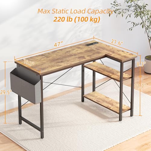 BEXEVUE Computer Desk with Power Outlets