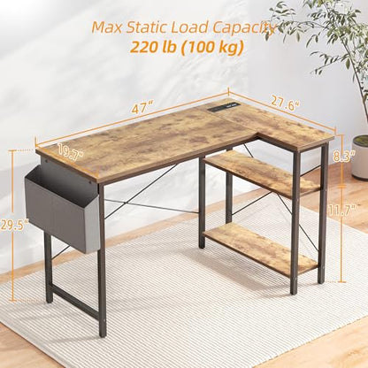 BEXEVUE Computer Desk with Power Outlets