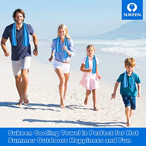 Sukeen [4 Pack] Cooling Towel (40"x12"), Ice Towel, Soft Breathable Chilly Towel