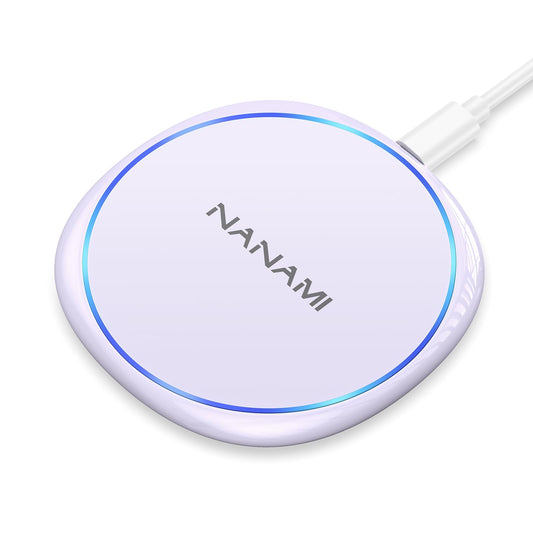 Fast Wireless Charger, NANAMI 15W Max Qi Charging Pad for iPhone 16/15 Pro Max/14 Plus/13/12 Mini/11/XR/XS/X/8