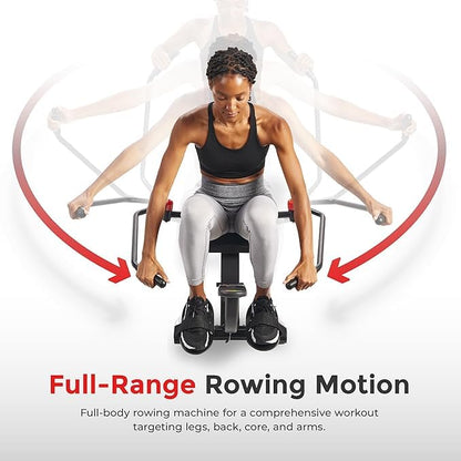 Sunny Health & Fitness Smart Compact Full Motion Rowing Machine, Full-Body Workout