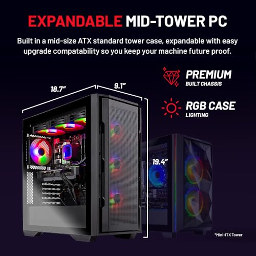 Skytech Gaming Archangel Gaming PC Desktop – AMD Ryzen 5 7600X 4.7 GHz, NVIDIA RTX 4060 Ti