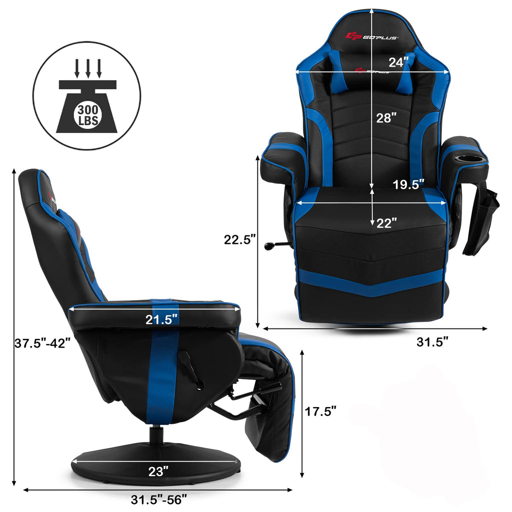 POWERSTONE Gaming Recliner, Adjustable Massage Gaming Chair - craques