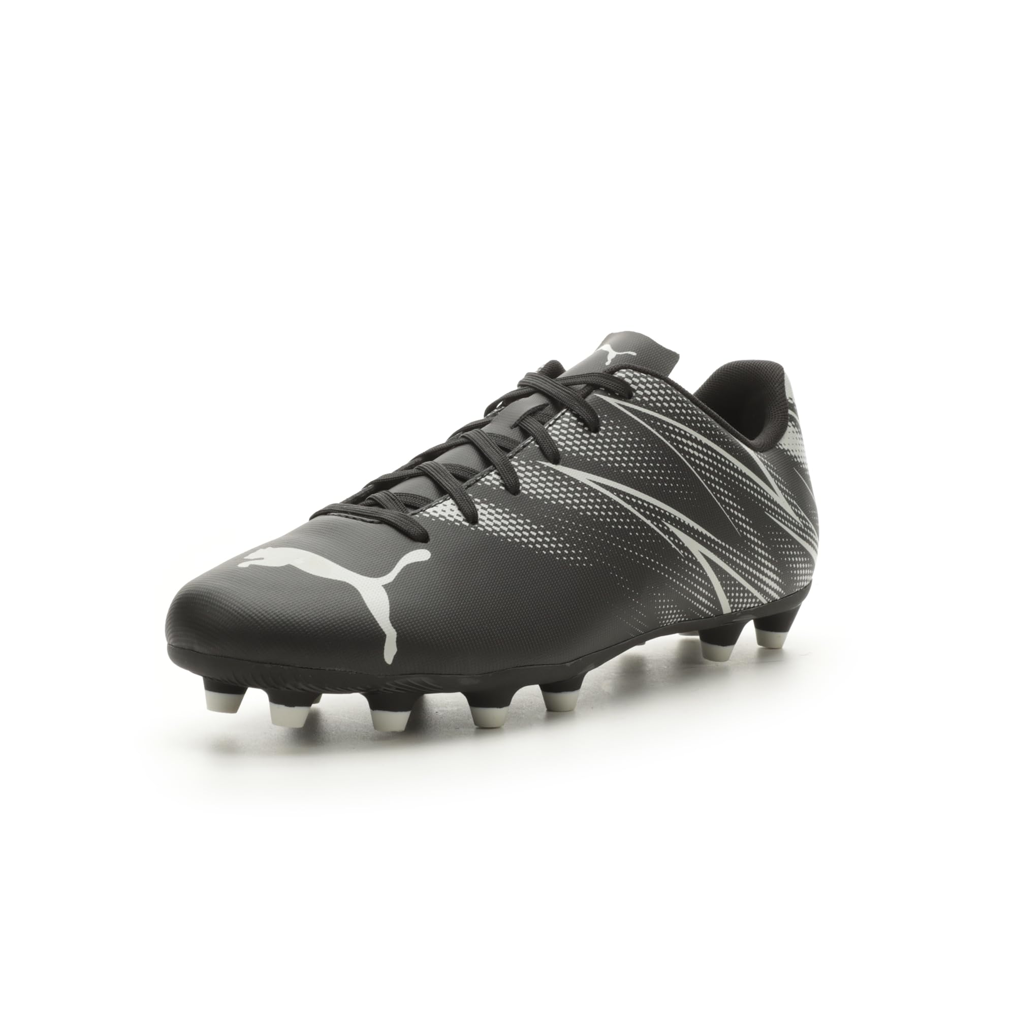 PUMA Men’s Soccer Cleats Lightweight Firm Ground Shoes - 10 / Puma Black-silver Mist