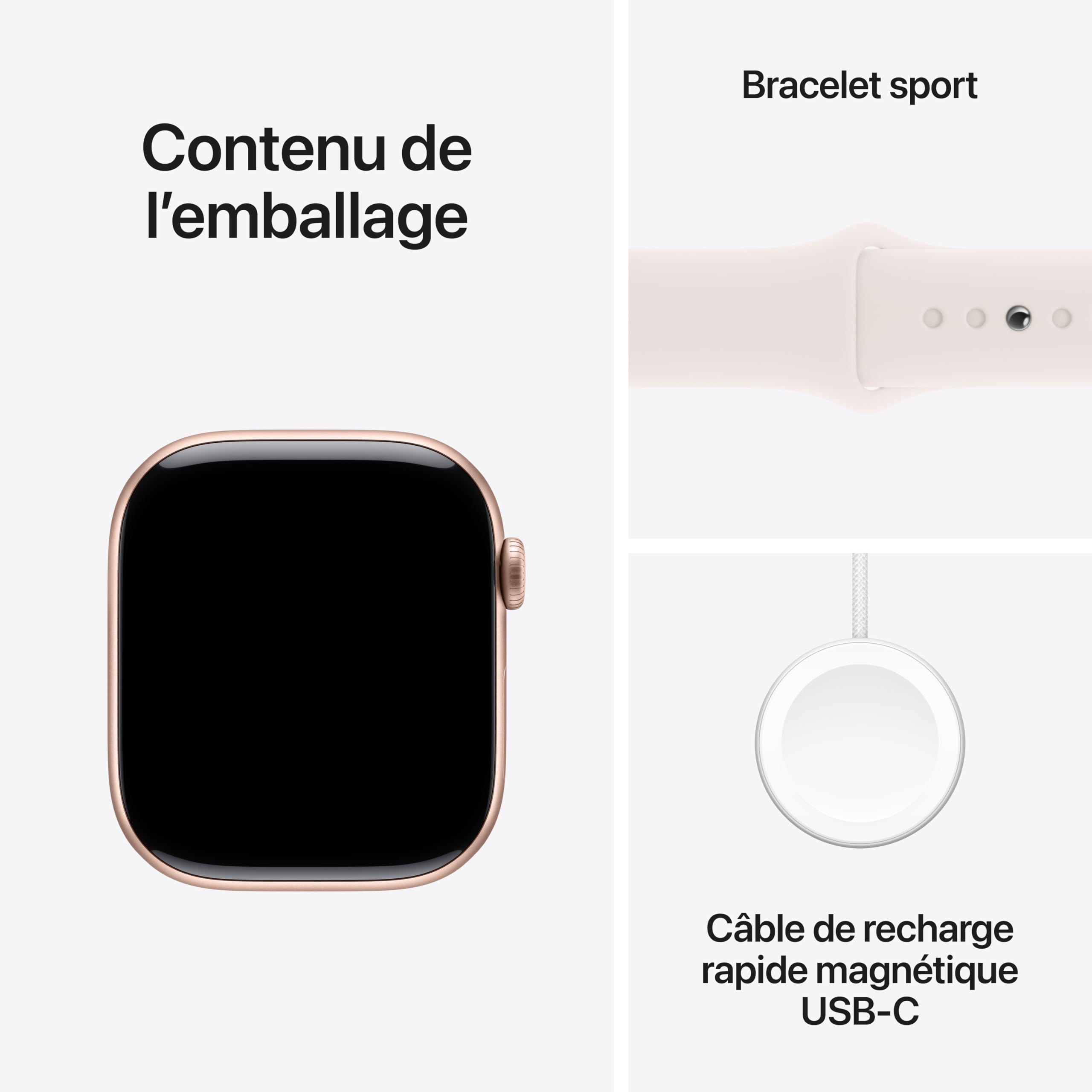 Apple Watch Series 10 [GPS 42mm] Smartwatch with Rose Gold Aluminium Case with Light Blush Sport Band. Fitness Tracker, ECG App, Always-On Retina Display, Water-Resistant - craques