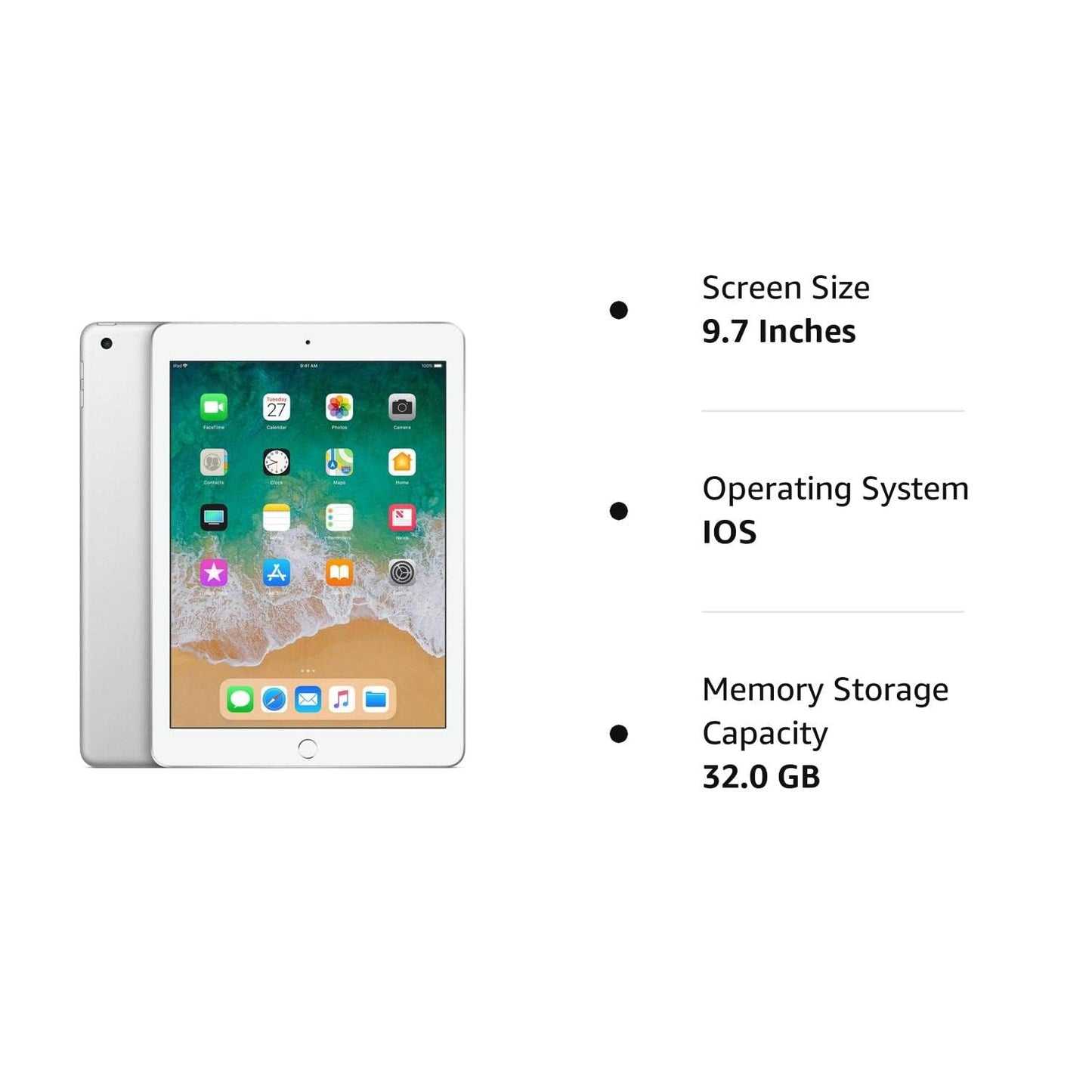 Apple iPad 2018 32GB - WiFi Only - Space Gray (Renewed)