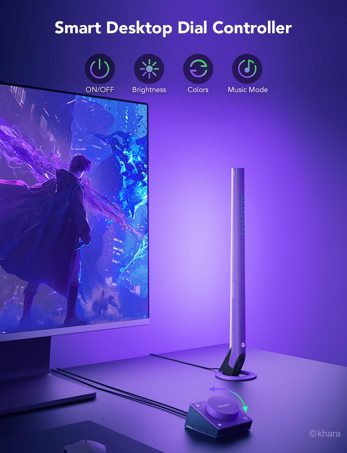 Govee RGBIC Gaming Light Bars H6047 with Smart Controller, Wi-Fi Smart LED Gaming Lights