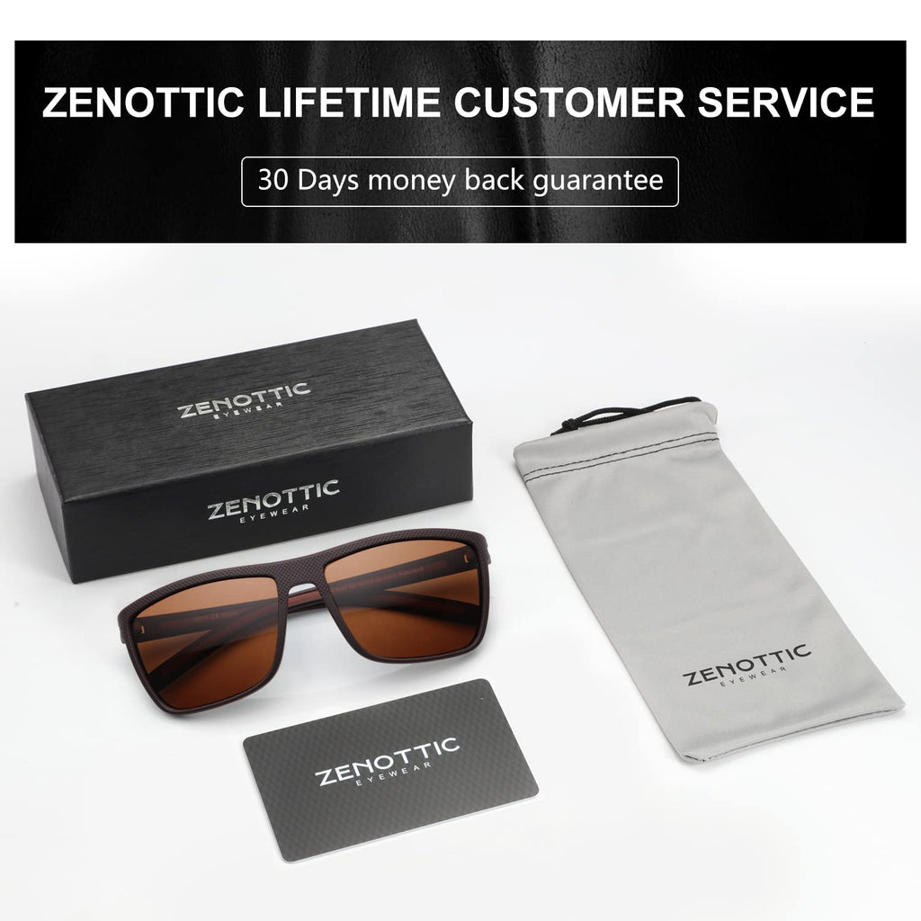 ZENOTTIC Polarized Sunglasses for Men Lightweight TR90 Frame UV400 Protection Square Sun Glasses craques
