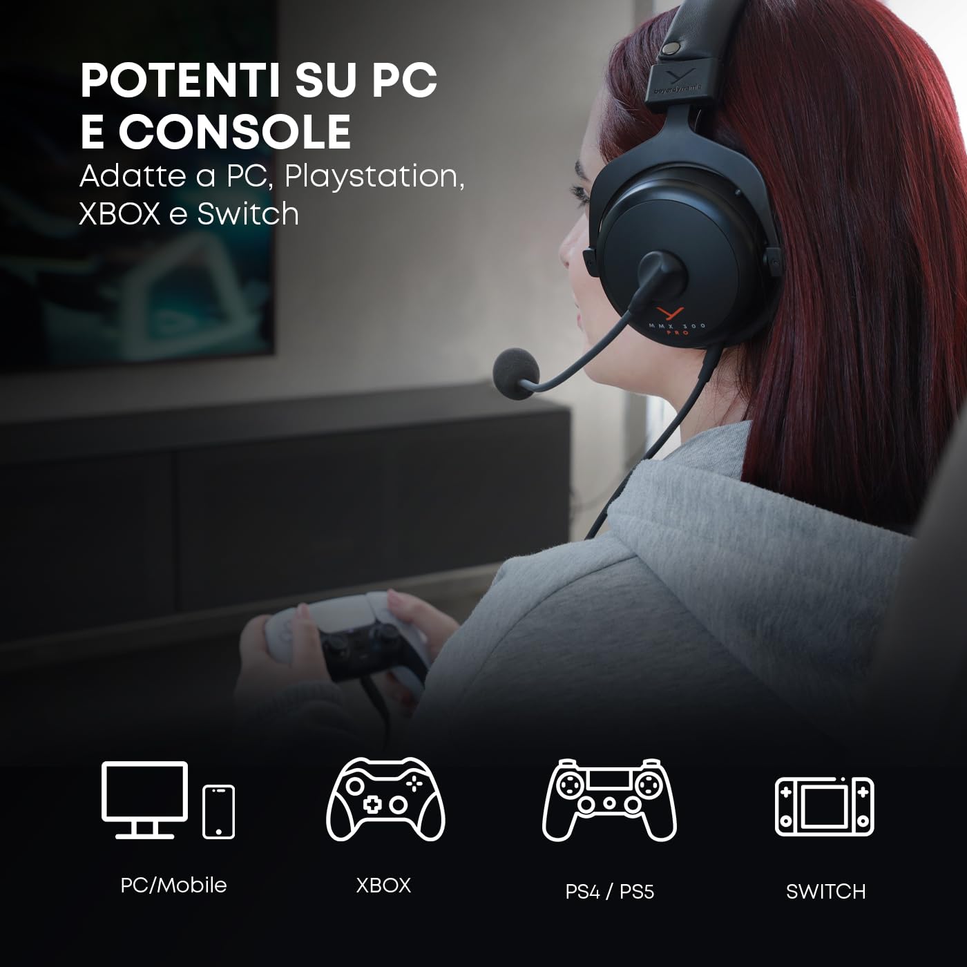 beyerdynamic MMX 300 PRO Closed Gaming Headset with Stellar.45 Driver and Condenser Microphone