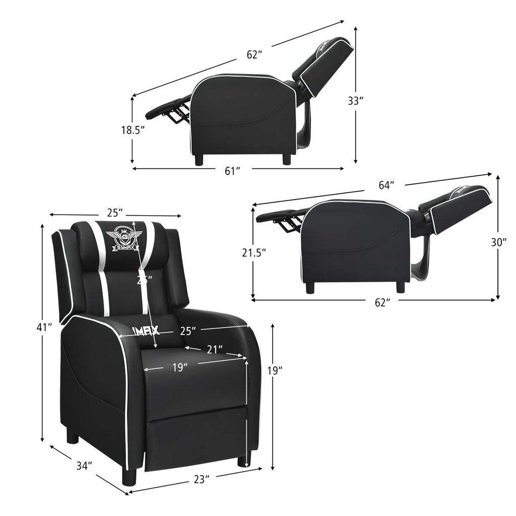 Craques Reclining Gaming Chair with Massage and Remote