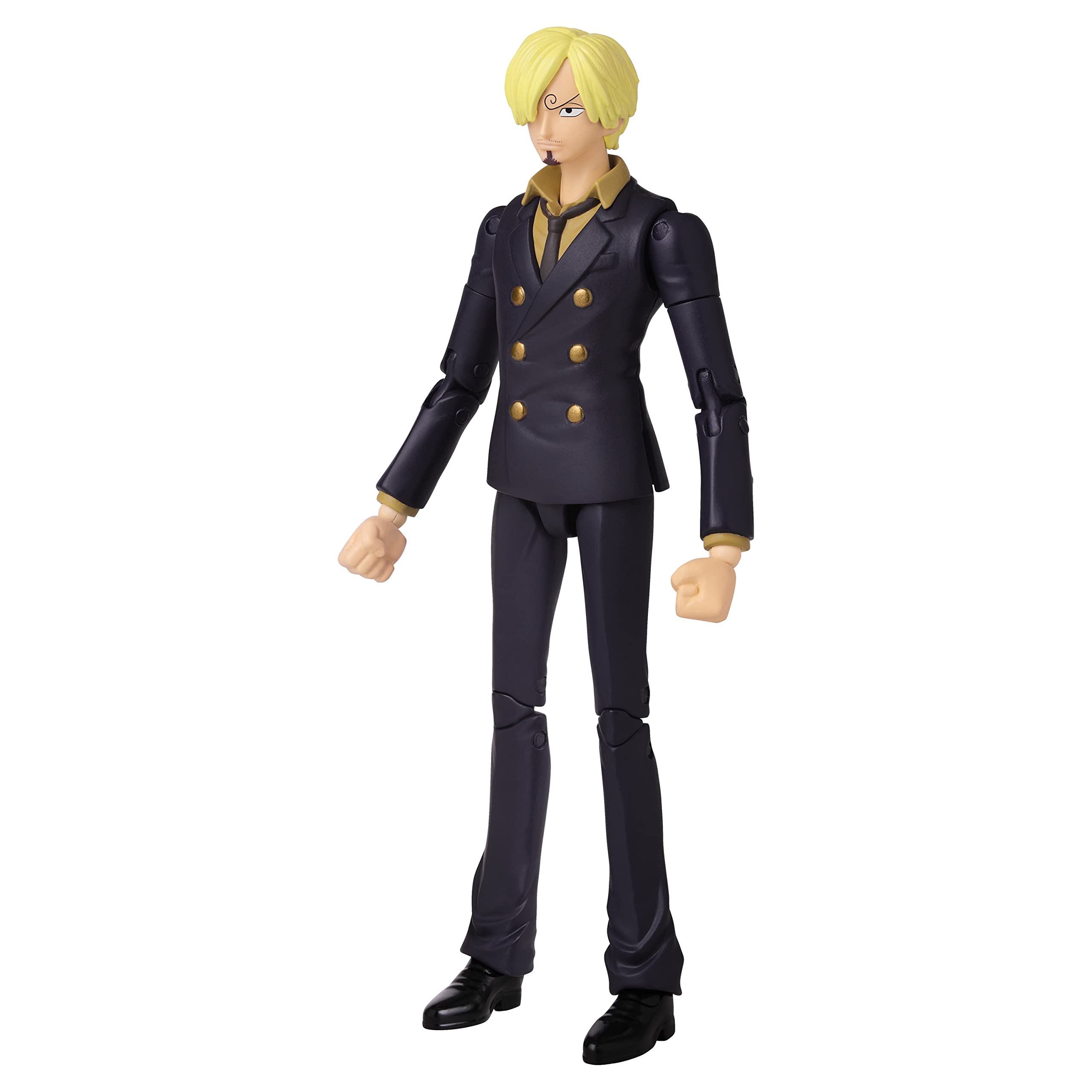 Namikaze Minato action figure by craques dressed in a black double-breasted suit with blonde hair and detailed facial expression