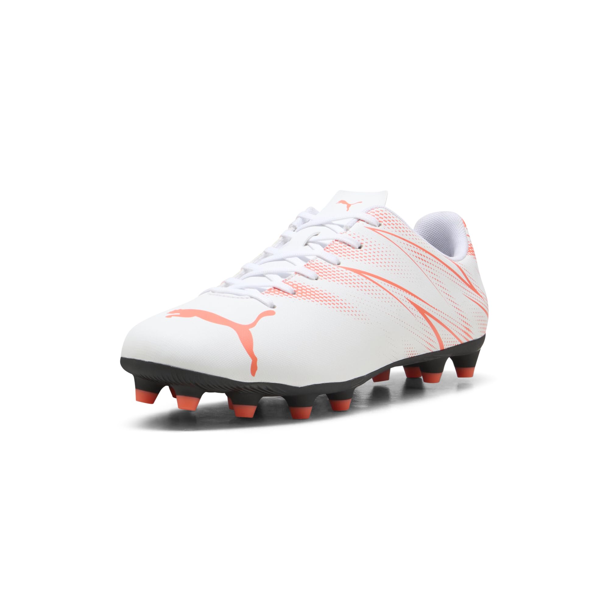 PUMA Men’s Soccer Cleats Lightweight Firm Ground Shoes - 11 / Puma White-glowing Red