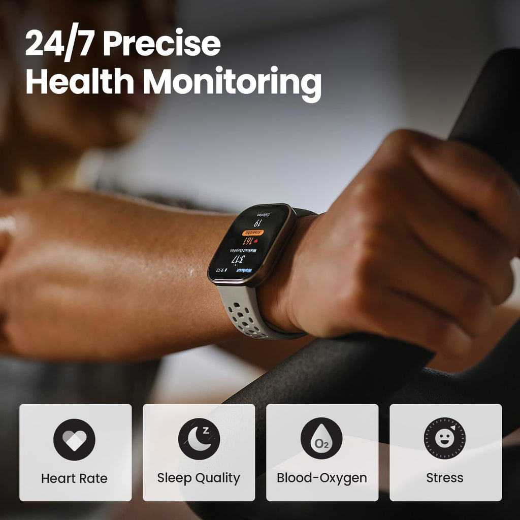 Amazfit Bip 6 Smart Watch 46mm, 14 Day Battery, 1.97" AMOLED Display, GPS & Free Maps, AI, Bluetooth Call & Text, Health, Fitness & Sleep Tracker, 140+ Workout Modes, 5 ATM Water-Resistance, Charcoal