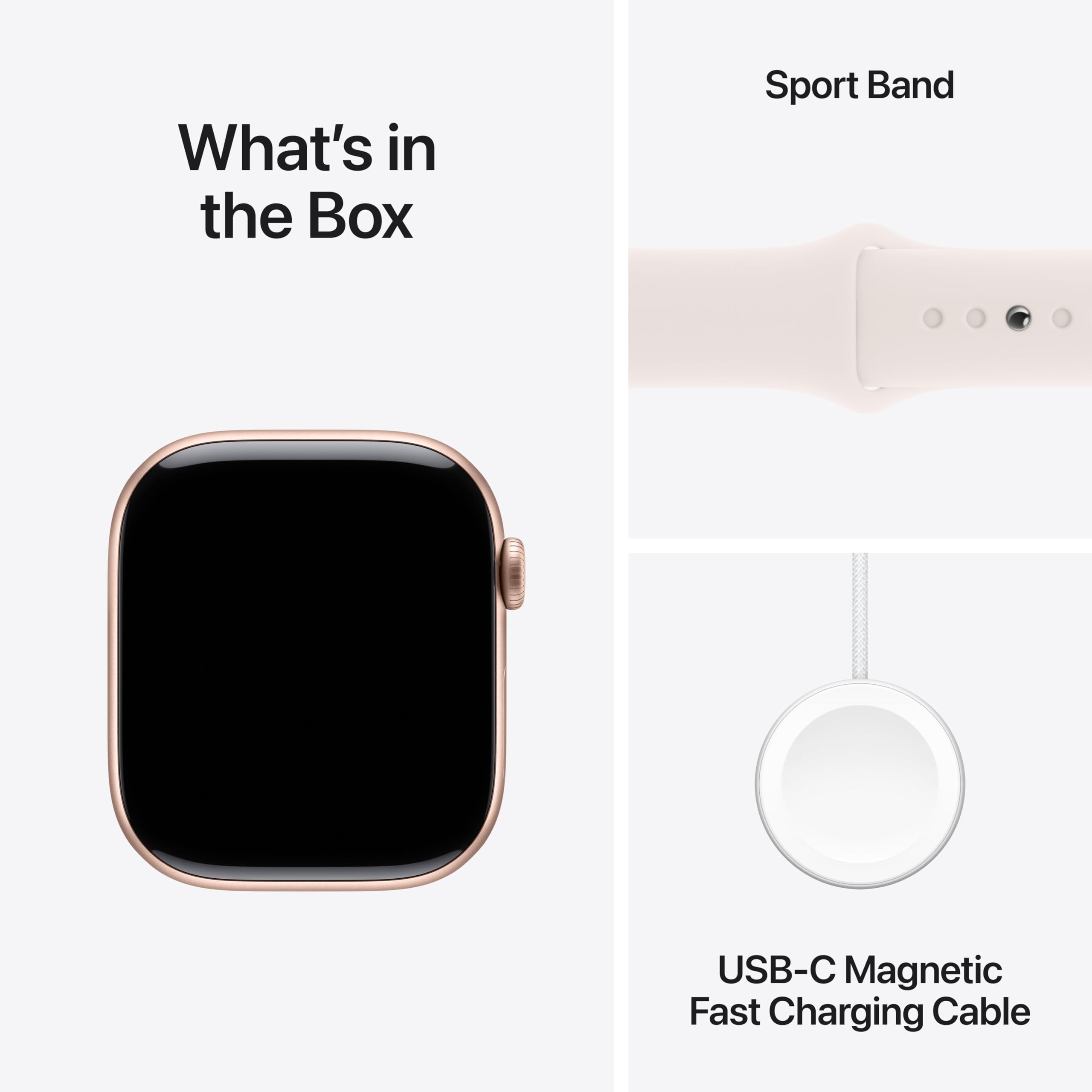 Apple Watch Series 10 [GPS 42mm] Smartwatch with Rose Gold Aluminium Case with Light Blush Sport Band. Fitness Tracker, ECG App, Always-On Retina Display, Water-Resistant - craques
