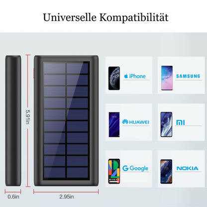 Solar Charger,26800mAh Solar Battery Power Bank Portable Panel Charger with LEDs and 2 USB Output Ports