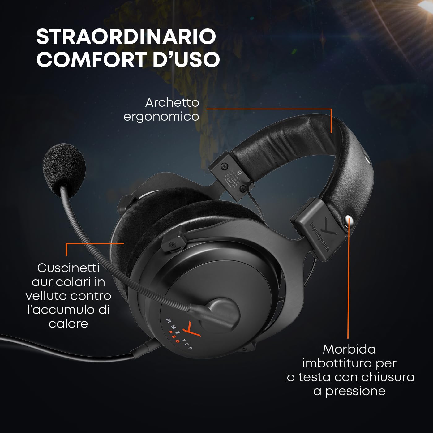 beyerdynamic MMX 300 PRO Closed Gaming Headset with Stellar.45 Driver and Condenser Microphone - craques