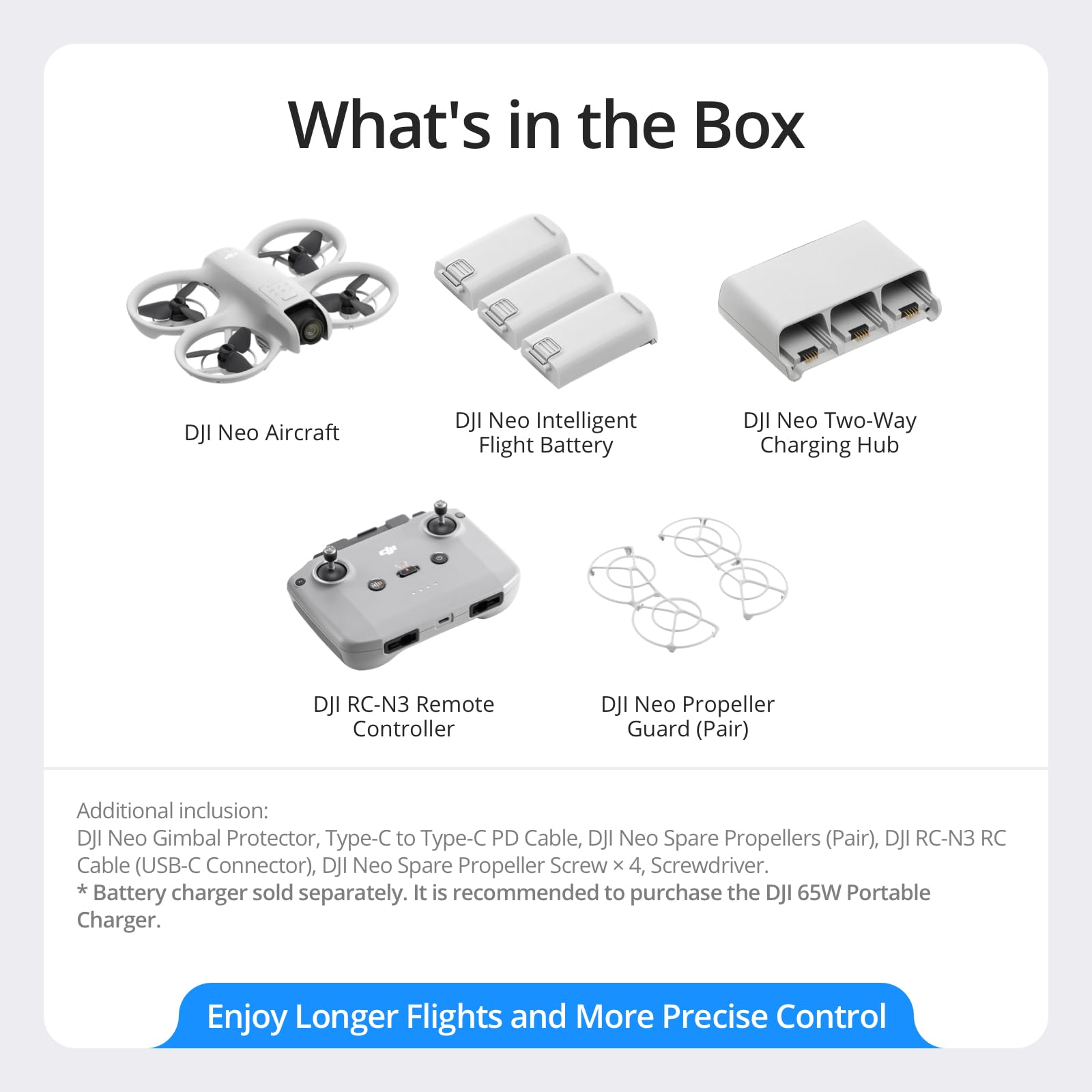 DJI Neo, Mini Drone with 4K UHD Camera for Adults, 135g Self Flying Drone that Follows You, Palm Takeoff, Subject Tracking, QuickShots, Stabilized Video, Built-In Propeller Guard (Controller-Free) - craques