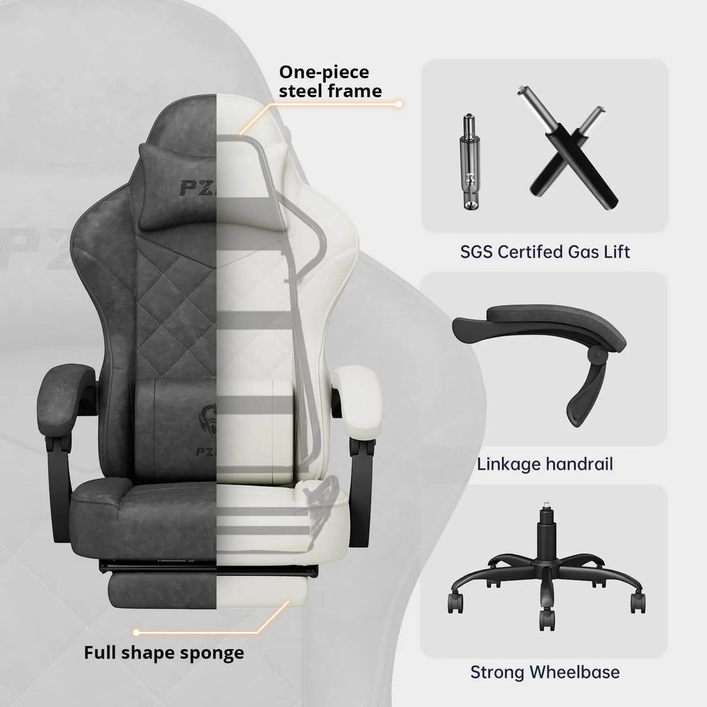 PZDO Gaming Chairs for Adults, Ergonomic Gaming Chair Computer Chair with Footrest - craques