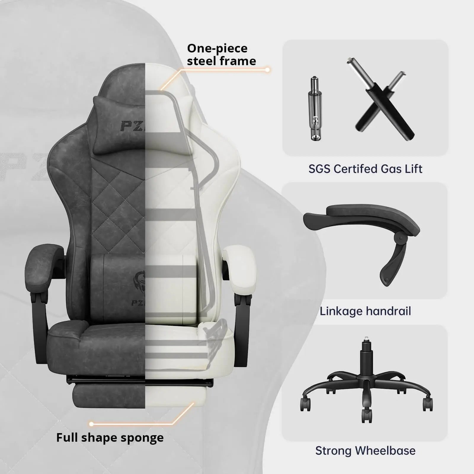 PZDO Gaming Chairs for Adults, Ergonomic Gaming Chair Computer Chair with Footrest - craques