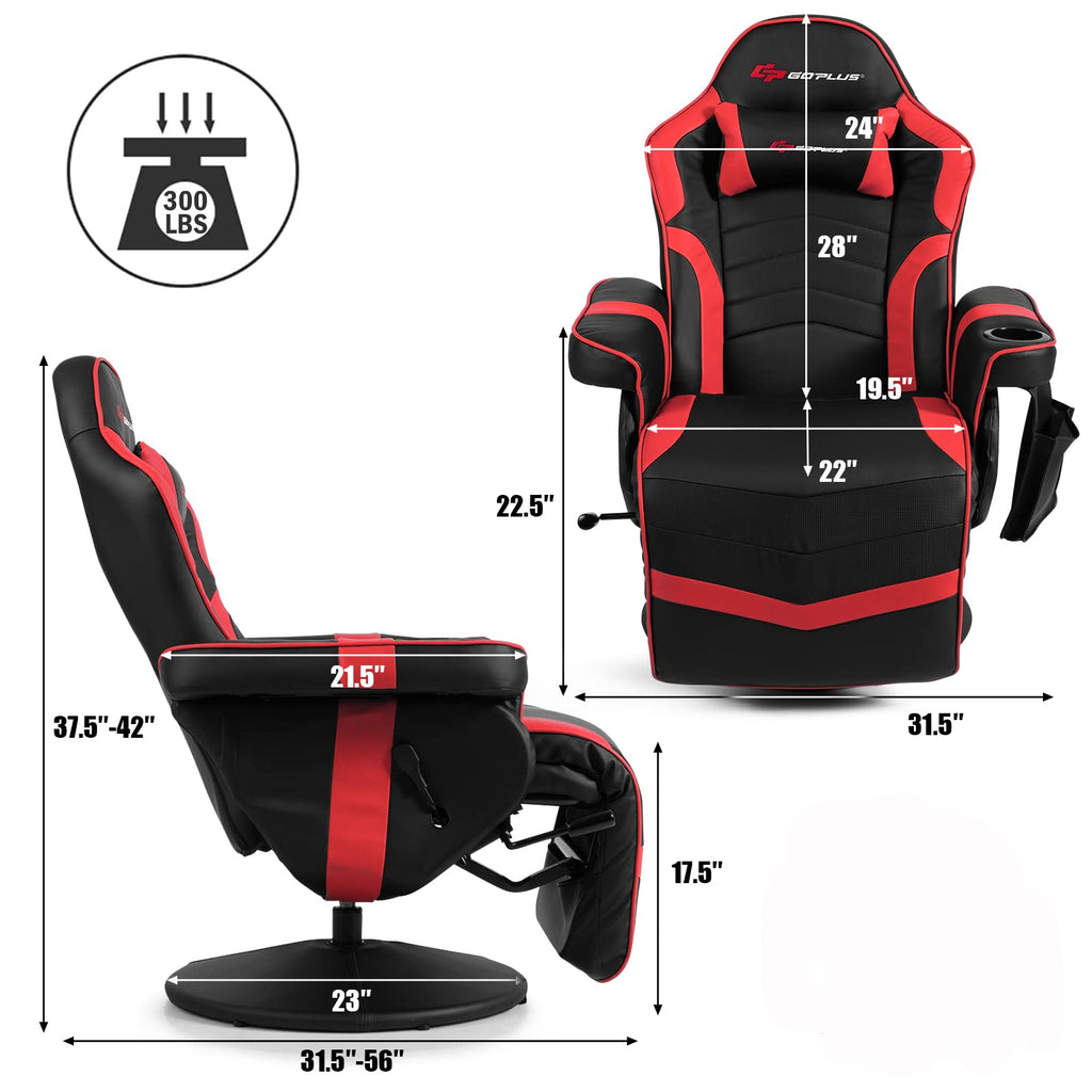 POWERSTONE Gaming Recliner, Adjustable Massage Gaming Chair - craques