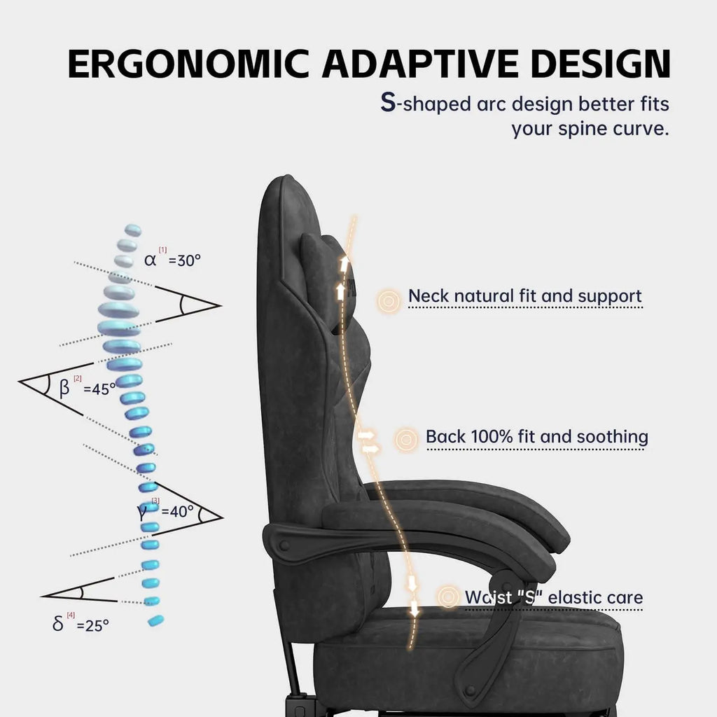 PZDO Gaming Chairs for Adults, Ergonomic Gaming Chair Computer Chair with Footrest - craques