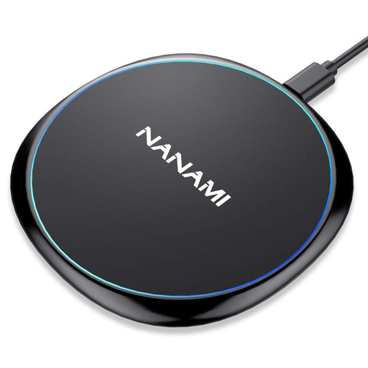 Fast Wireless Charger, NANAMI 15W Max Qi Charging Pad for iPhone 16/15 Pro Max/14 Plus/13/12 Mini/11/XR/XS/X/8