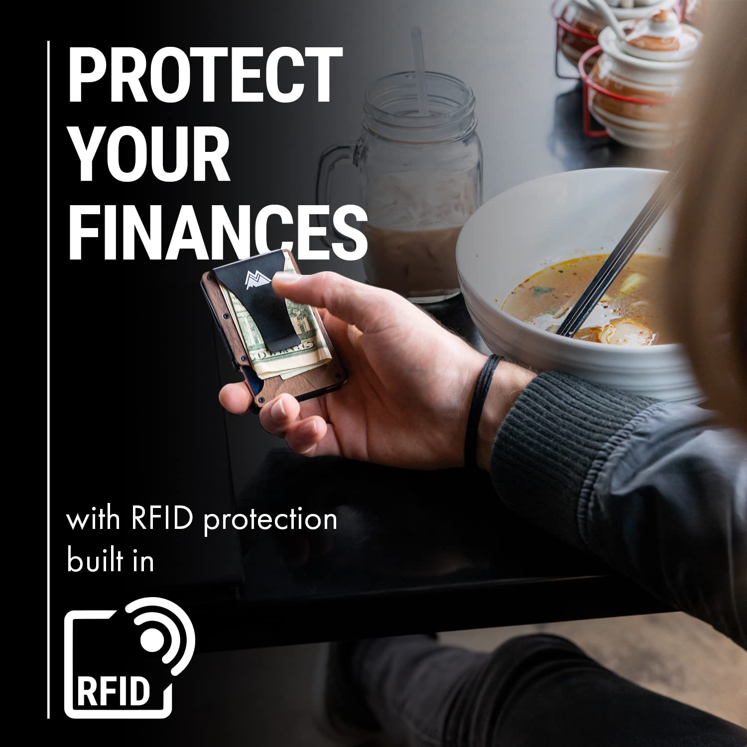 Craques RFID Blocking Minimalist Wallet with Wood Pattern craques