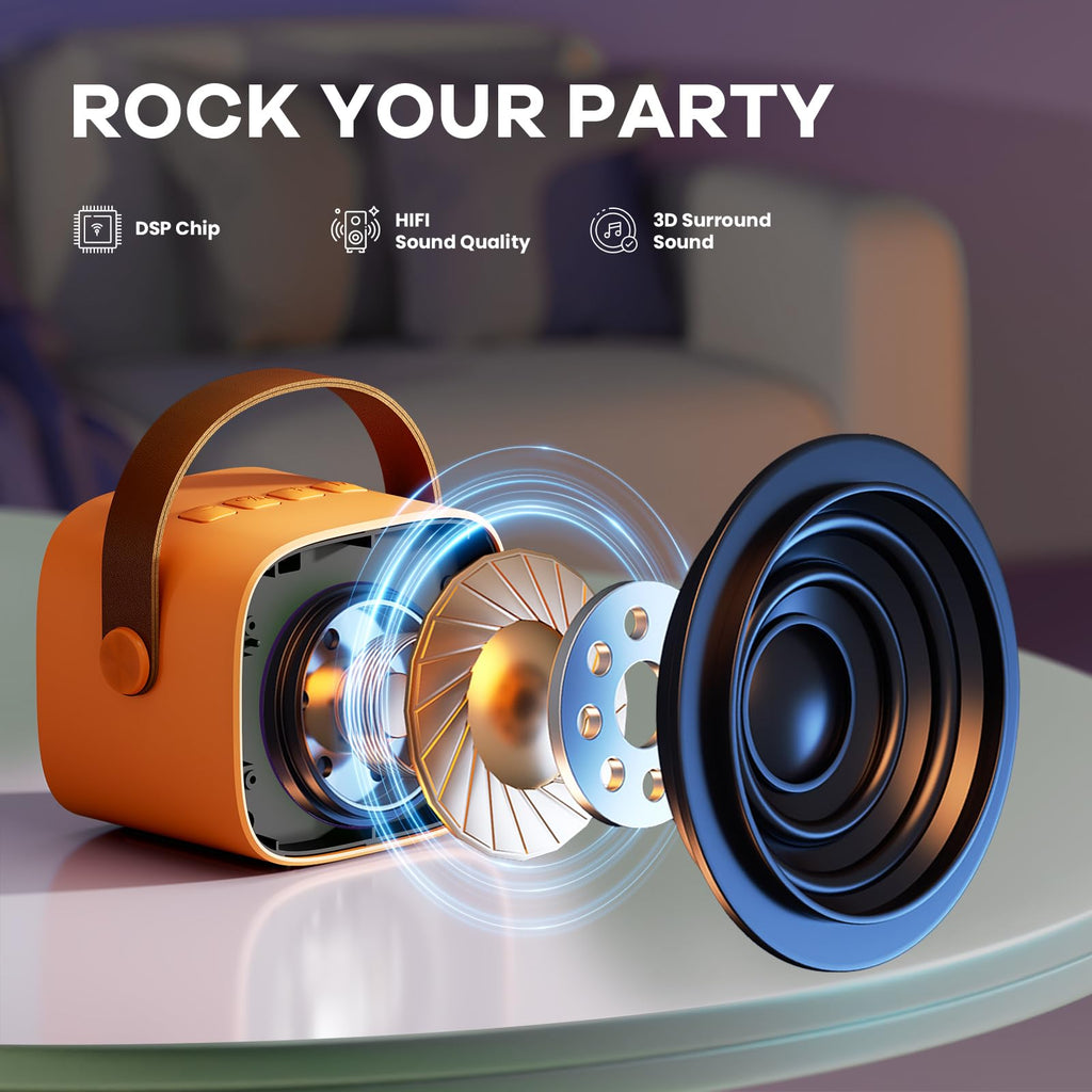 Mini Karaoke Machine for Kids Adults, Portable Bluetooth Speaker - craques