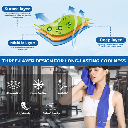 Sukeen [4 Pack] Cooling Towel (40"x12"), Ice Towel, Soft Breathable Chilly Towel