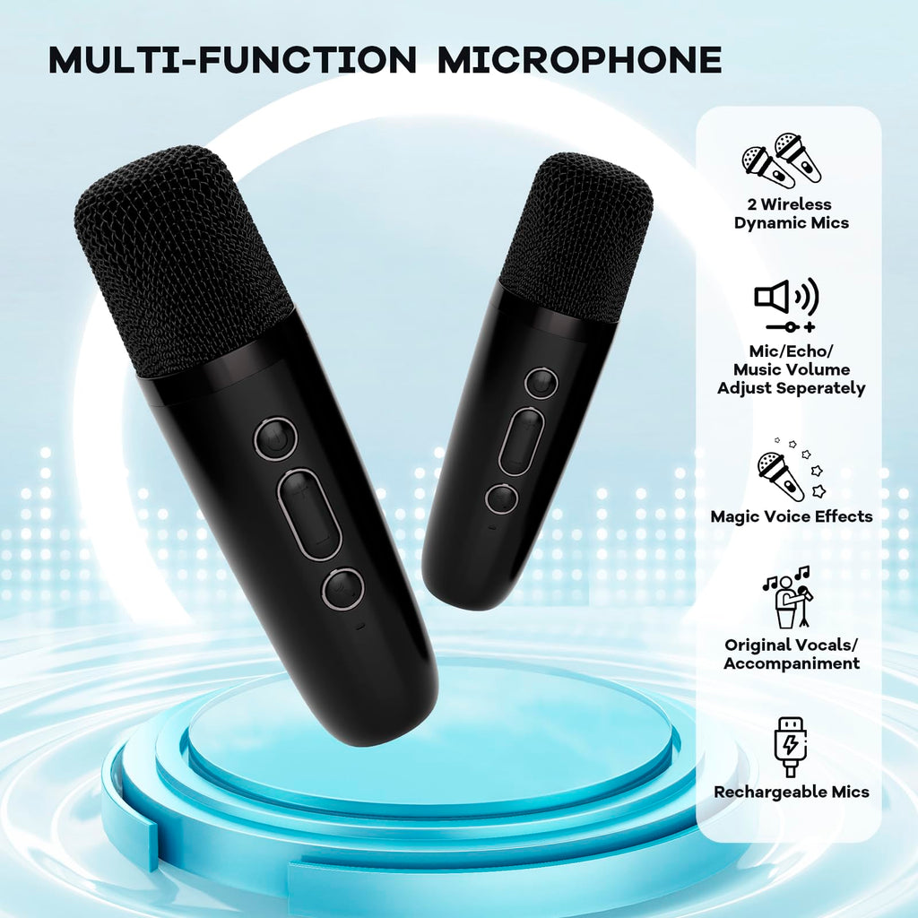 Mini Karaoke Machine for Kids Adults, Portable Bluetooth Speaker - craques