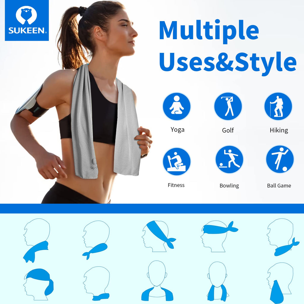 Sukeen [4 Pack] Cooling Towel (40"x12"), Ice Towel, Soft Breathable Chilly Towel - craques