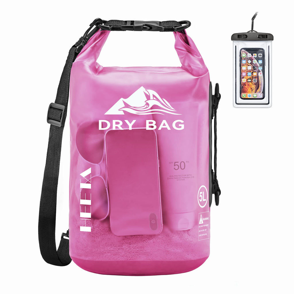 HEETA Dry Bag Waterproof for Women Men, 5L/10L/20L/30L/40L Roll Top Lightweight Dry Storage Bag Backpack with Phone Case for Travel Swimming Boating Kayaking Paddle Board Camping Beach Accessories craques