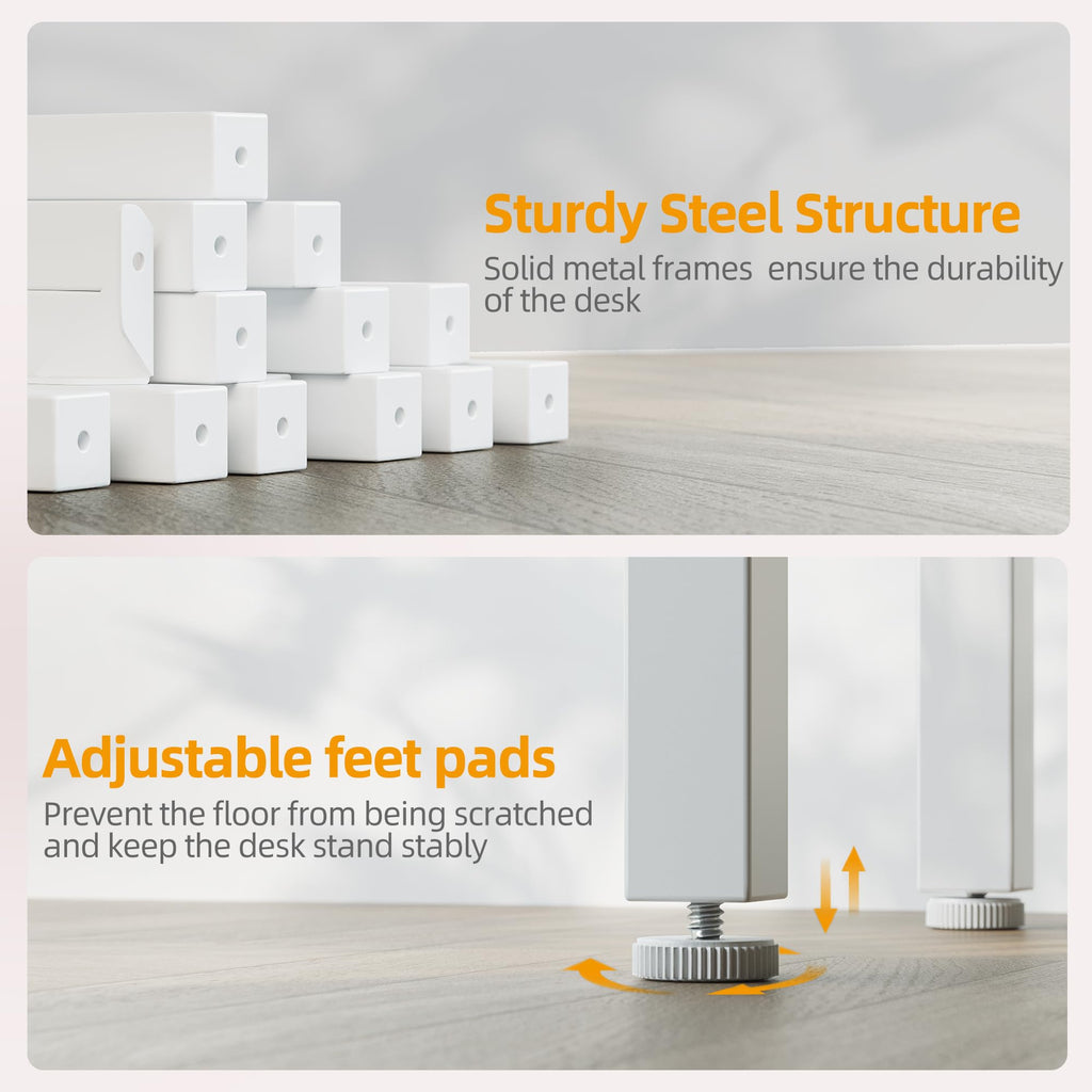 BEXEVUE Computer Desk with Power Outlets - craques