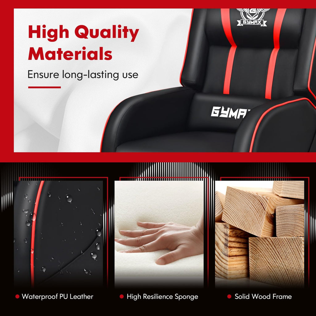 GYMAX Massage Gaming Recliner Chair - craques