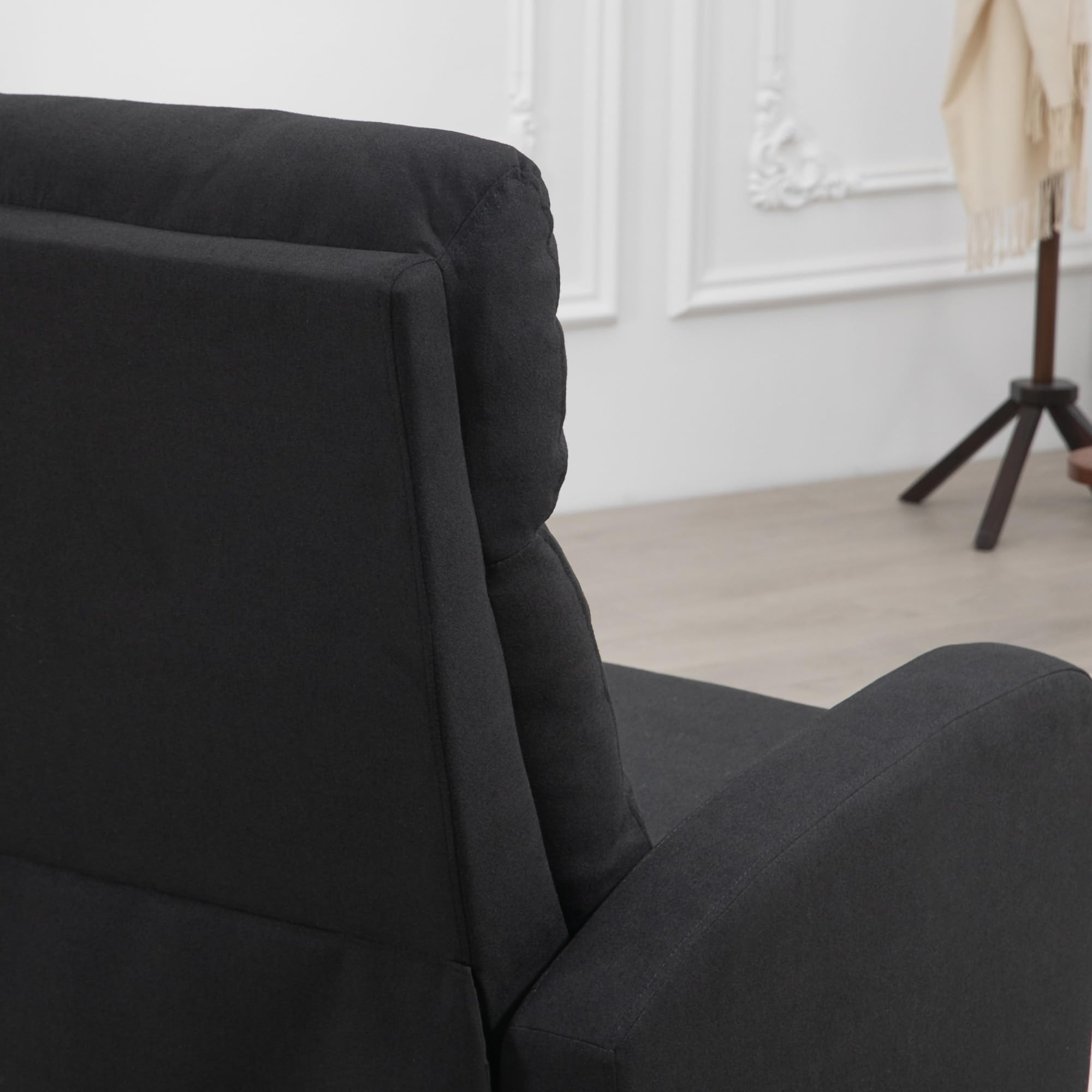 HOMCOM Push Back Recliner Chair, Fabric Home Theater Seating, Single Reclining Sofa Chair with Padded Seat for Living Room, Dark Grey - craques