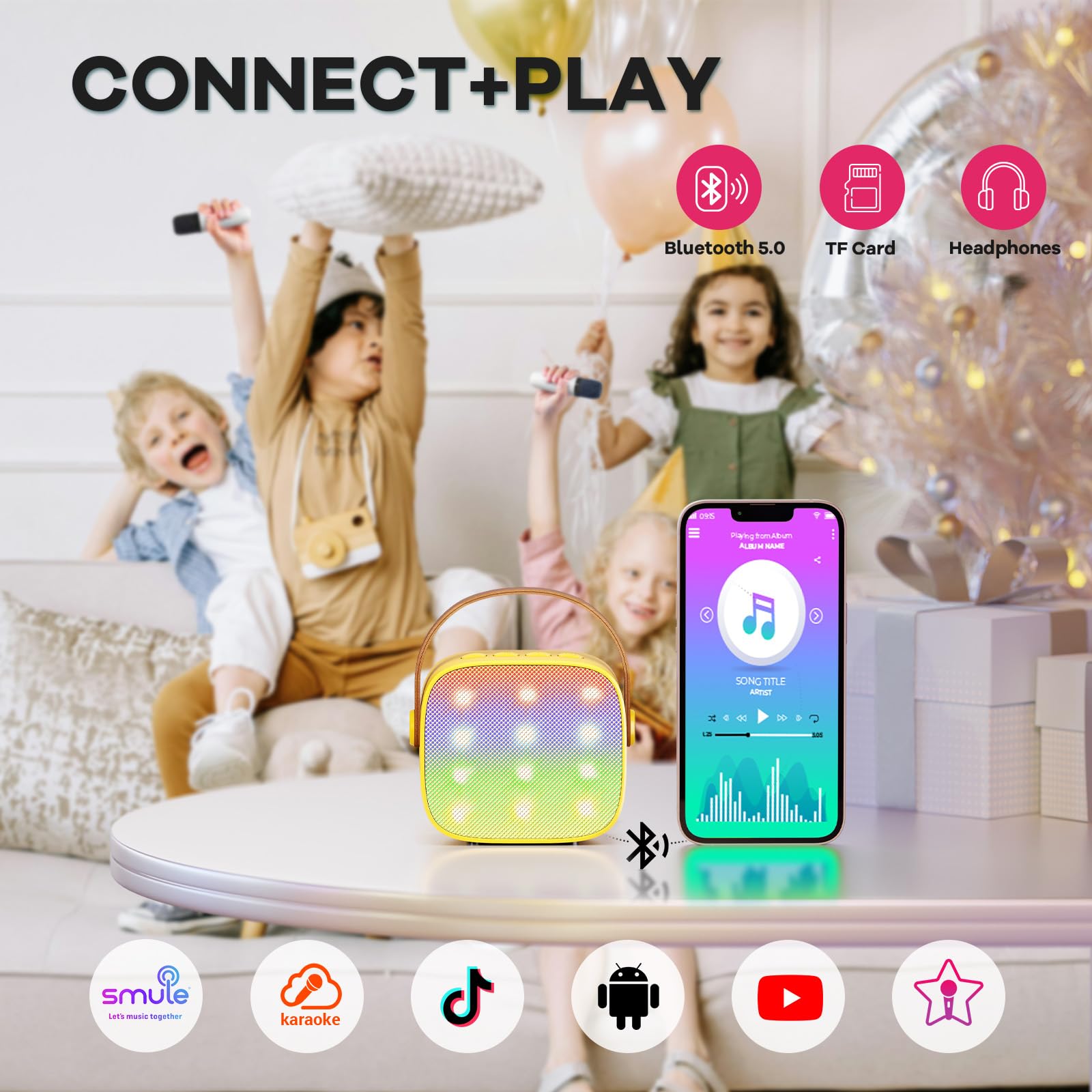 Mini Karaoke Machine for Kids Adults, Portable Bluetooth Speaker - craques